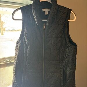 CJ Banks Black Quilted Sleeveless Puffer Vest
